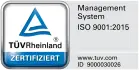 Logo TÜV Rheinland ISO 9001:2015 Zertifikat