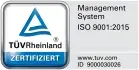 TÜV Rheinland ISO 9001:2015 Zertifikat Logo TÜV Rheinland ISO 9001:2015 Zertifikat